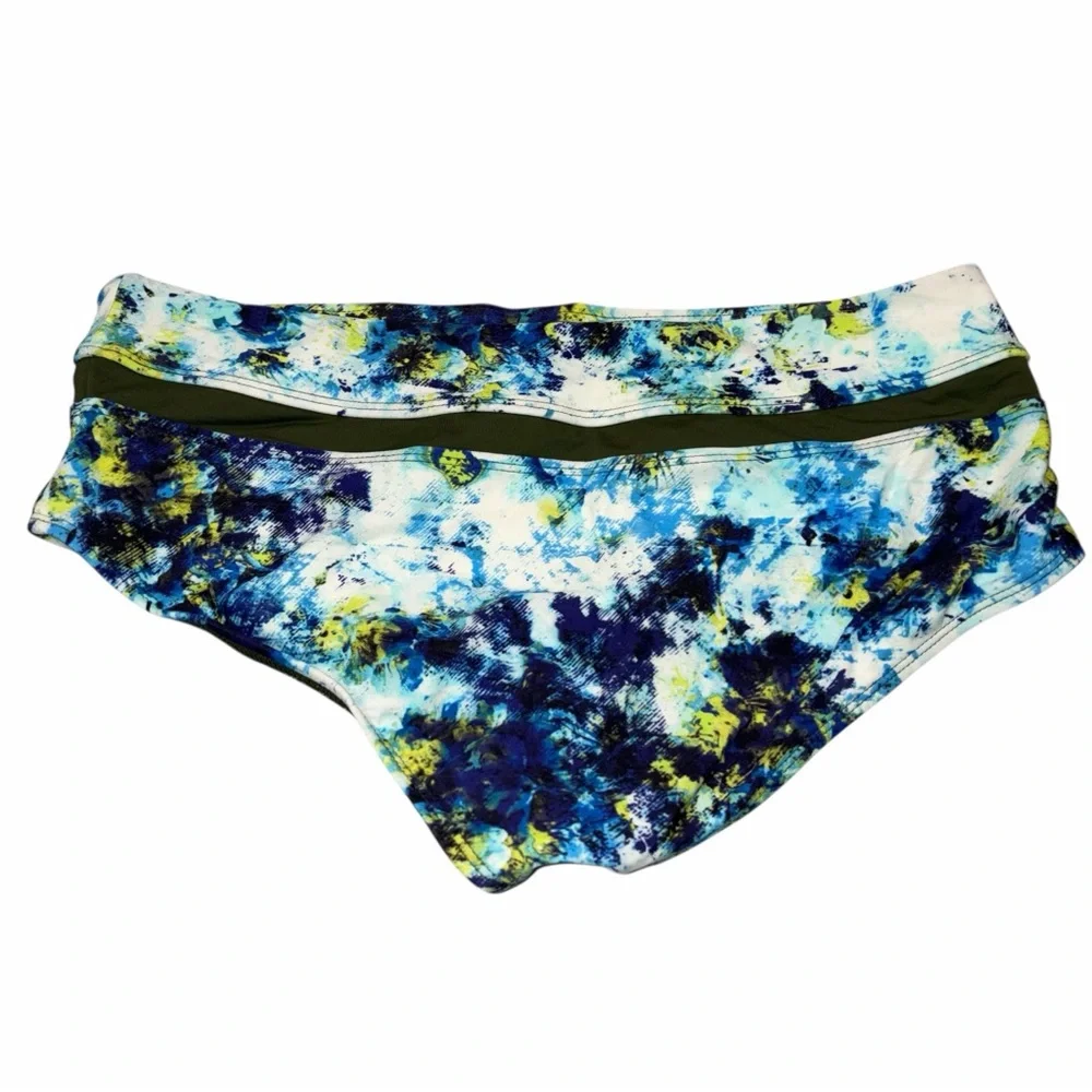 NEW Athleta Dolphin Hypersonic Caspian Blue Hip Hugger Swim Bottom size Medium